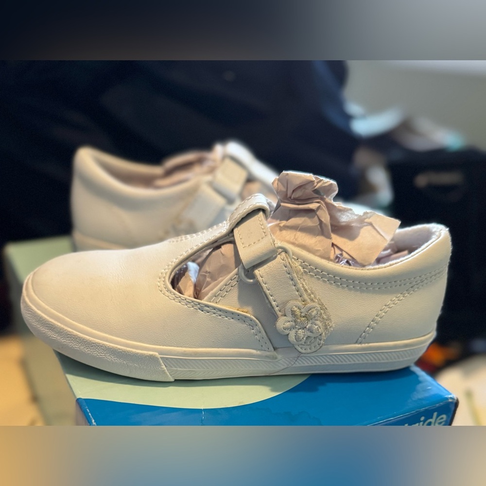 Keds White Kids Sneakers with Floral Detail